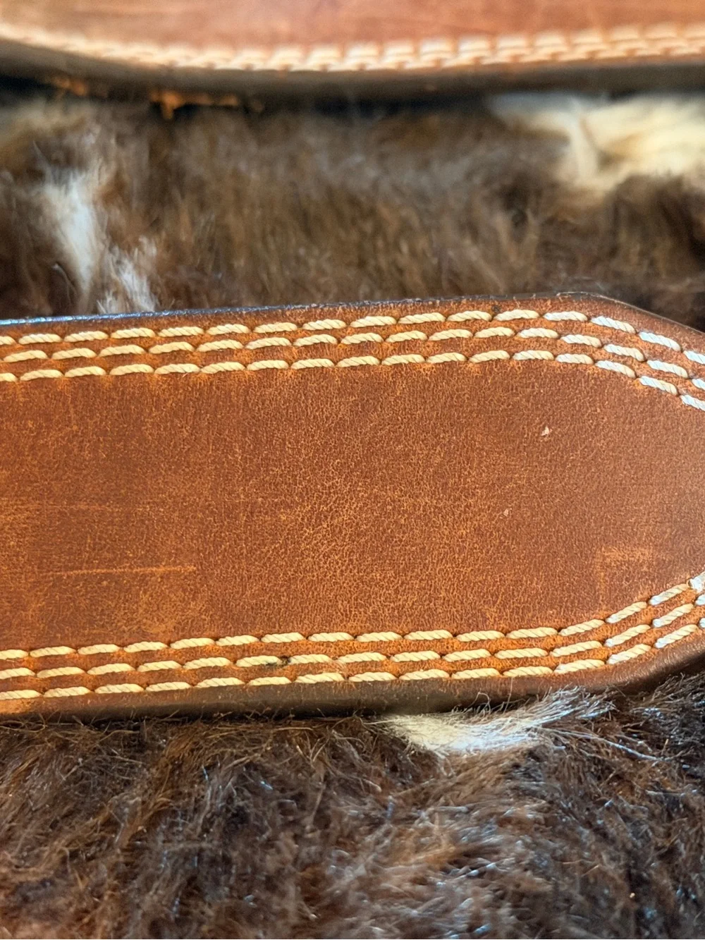 Men’s REDWING Brown Leather Belt with White Contrast Stitching
